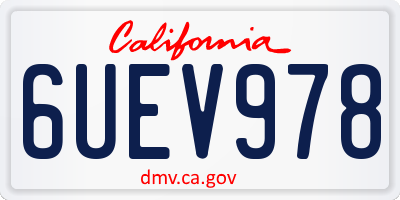 CA license plate 6UEV978