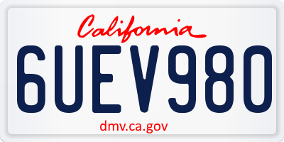 CA license plate 6UEV980