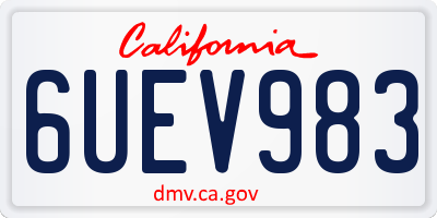 CA license plate 6UEV983