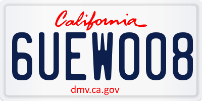 CA license plate 6UEW008