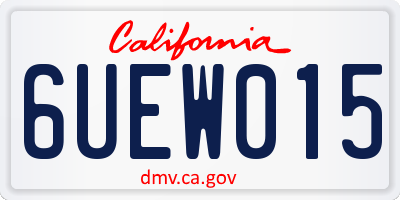 CA license plate 6UEW015
