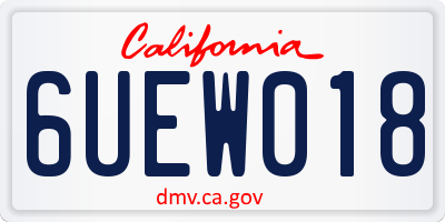CA license plate 6UEW018