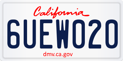 CA license plate 6UEW020