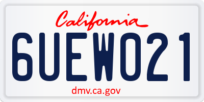 CA license plate 6UEW021