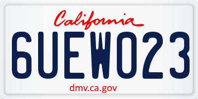 CA license plate 6UEW023