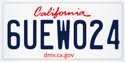 CA license plate 6UEW024