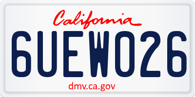 CA license plate 6UEW026