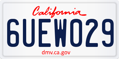 CA license plate 6UEW029