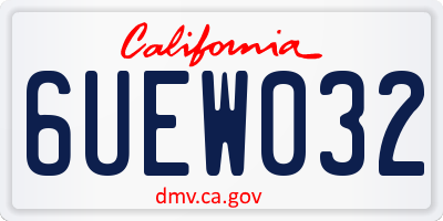 CA license plate 6UEW032