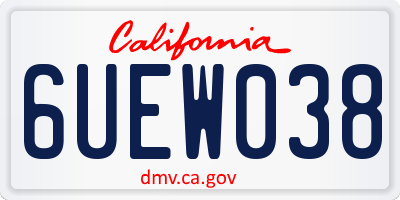 CA license plate 6UEW038