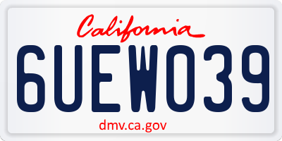 CA license plate 6UEW039
