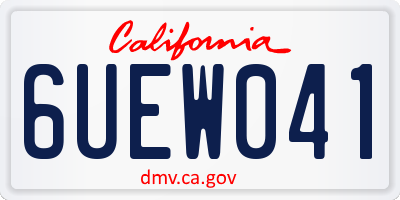 CA license plate 6UEW041