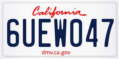 CA license plate 6UEW047