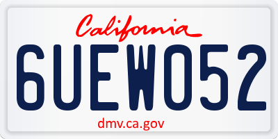 CA license plate 6UEW052