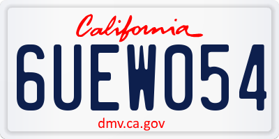 CA license plate 6UEW054