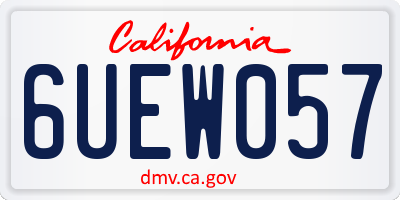 CA license plate 6UEW057