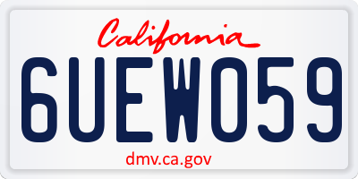 CA license plate 6UEW059