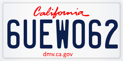 CA license plate 6UEW062