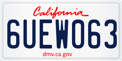 CA license plate 6UEW063