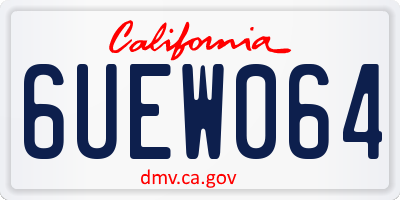 CA license plate 6UEW064