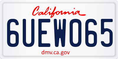 CA license plate 6UEW065