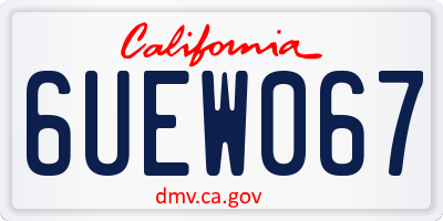 CA license plate 6UEW067