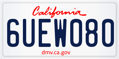 CA license plate 6UEW080