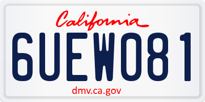 CA license plate 6UEW081