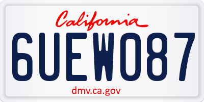 CA license plate 6UEW087