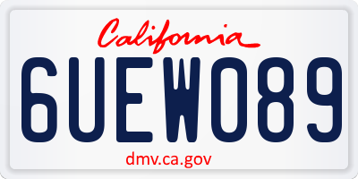 CA license plate 6UEW089