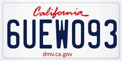 CA license plate 6UEW093