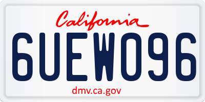 CA license plate 6UEW096