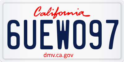 CA license plate 6UEW097
