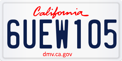 CA license plate 6UEW105