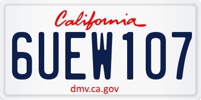 CA license plate 6UEW107