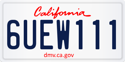CA license plate 6UEW111