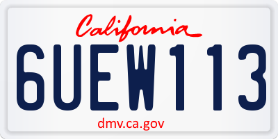 CA license plate 6UEW113