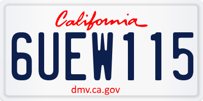CA license plate 6UEW115
