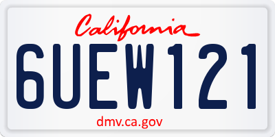 CA license plate 6UEW121
