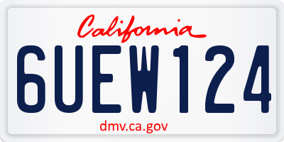 CA license plate 6UEW124