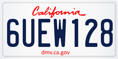 CA license plate 6UEW128