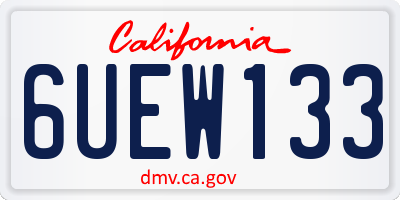 CA license plate 6UEW133