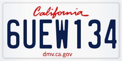 CA license plate 6UEW134