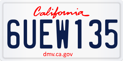 CA license plate 6UEW135