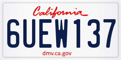 CA license plate 6UEW137
