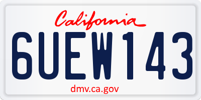 CA license plate 6UEW143