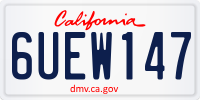 CA license plate 6UEW147