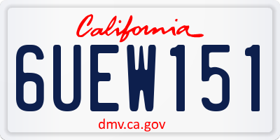 CA license plate 6UEW151