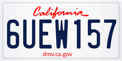 CA license plate 6UEW157