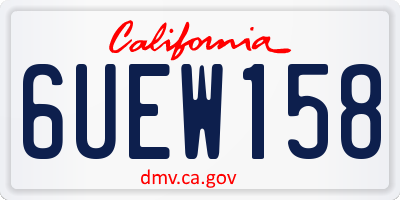 CA license plate 6UEW158